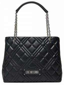 Love Moschino - Black Logo Top Zip Large Tote Bag