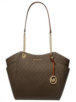 Michael Kors - Brown Jet Set Top Zip Large Tote Bag