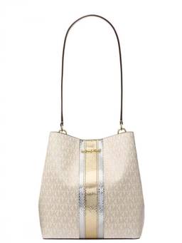 Michael Kors - Pale Gold Pratt Medium Shoulder Bag