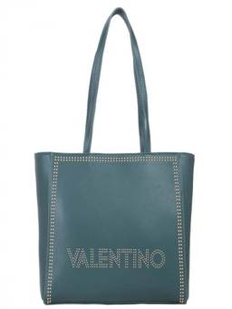 Mario Valentino - Dark Green Shine Re Top Zip Medium Tote Bag
