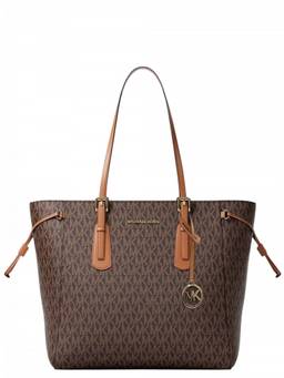 Michael Kors - Dark Brown Voyager Top Zip Large Tote Bag