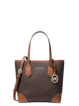 Michael Kors - Dark Brown Eva Top Zip Extra Small Tote Bag