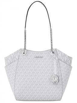 Michael Kors - White Jet Set Top Zip Large Tote Bag