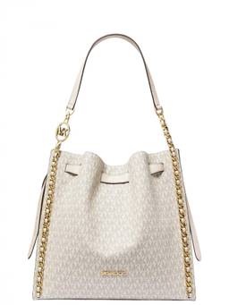 Michael Kors - White Mina Large Shoulder Bag