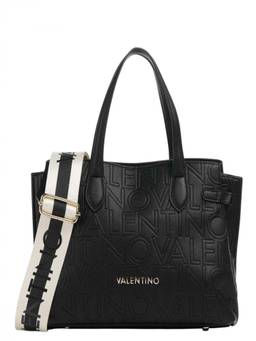 Mario Valentino - Black Pansy Top Zip Medium Tote Bag