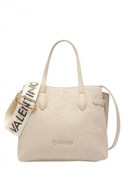 Mario Valentino - Off White Pansy Top Zip Medium Tote Bag
