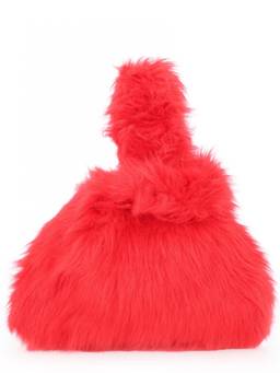 MSGM - Red Fluffy Medium Tote Bag