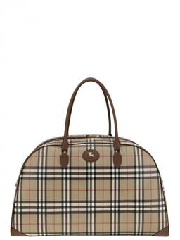 Burberry - Beige Check Large Duffle Bag