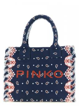 Pinko - Blue Logo Top Zip Medium Tote Bag