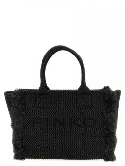 Pinko - Black Logo Top Zip Medium Tote Bag
