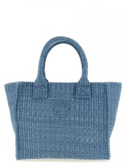 Pinko - Blue Love Birds Top Zip Small Tote Bag
