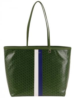 TORY BURCH - Green Racer Top Zip Large Tote Bag