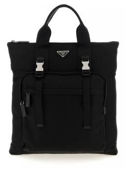 PRADA - Black Logo Backpack