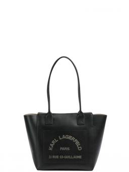 Karl Lagerfeld - Black Logo Top Zip Medium Tote Bag