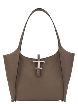 TOD'S - Taupe T Timeless Large Tote Bag