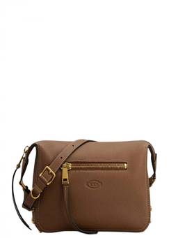 TOD'S - Brown Metal Dots Mini Shoulder Bag