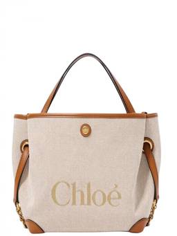 Chloe - Beige/Brown Clover Small Tote Bag
