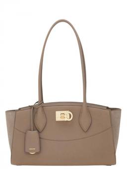 Ferragamo - Taupe Studio Medium Shoulder Bag