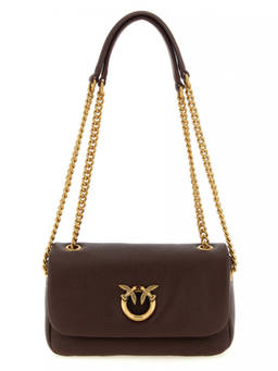 Pinko - Brown Love Birds Medium Shoulder Bag