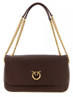 Pinko - Brown Love Birds Medium Shoulder Bag