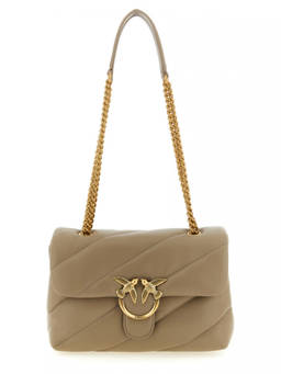 Pinko - Beige Love Puff Medium Shoulder Bag