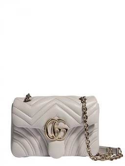 Gucci - Light Grey GG Marmont Small Shoulder Bag