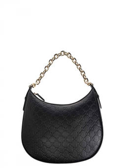 Gucci - Black GG Emblem Large Shoulder Bag
