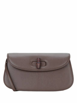 Gucci - Taupe Bamboo Small Shoulder Bag