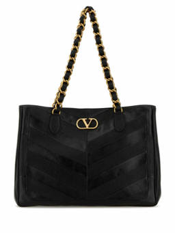 Valentino Garavani - Black Laseine Medium Tote Bag