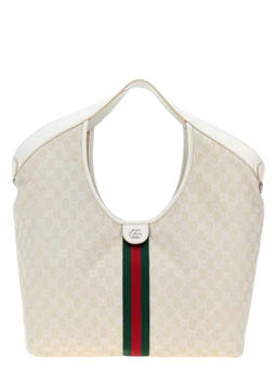 Gucci - White Giglio Large Tote Bag