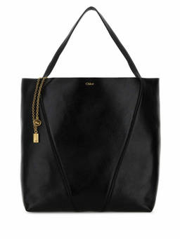 Chloe - Black Leather Large Spin Tote Bag