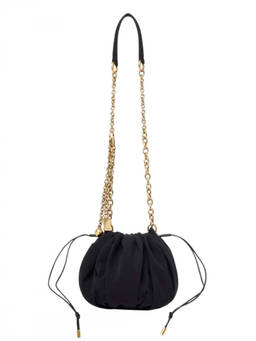 Chloe - Black Plisse Medium Shoulder Bag