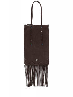 Pinko - Brown Studded Top Zip Medium Tote Bag