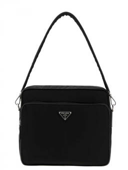 PRADA - Black Logo Large Messenger Bag