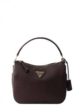 PRADA - Dark Brown Logo Small Shoulder Bag