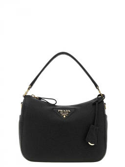 PRADA - Black Logo Small Shoulder Bag