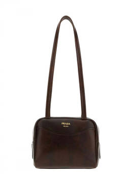 PRADA - Brown Logo Mini Shoulder Bag