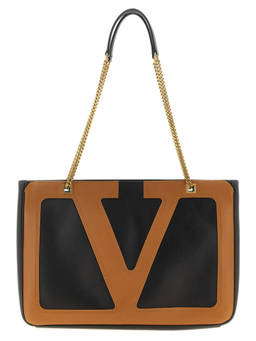 Valentino Garavani - Brown Viva Superstar' Midi Top Zip Tote Bag