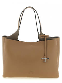 TOD'S - Brown T Timeless Medium Tote Bag