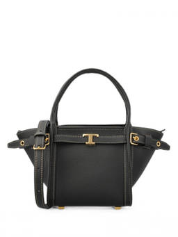 TOD'S - Brown T Timeless Top Zip Mini Tote Bag