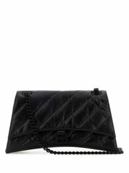 Balenciaga - Black Leather Medium Crush Shoulder Bag