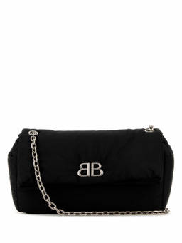 Balenciaga - Black Nylon Medium Monaco Shoulder Bag