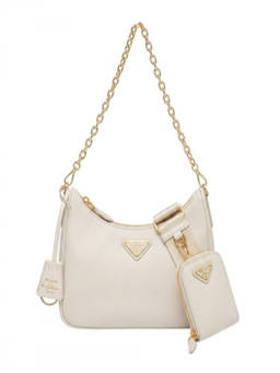 PRADA - White Logo Small Shoulder Bag