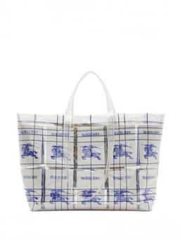 Burberry - Multicolor White Logo Tote Bag