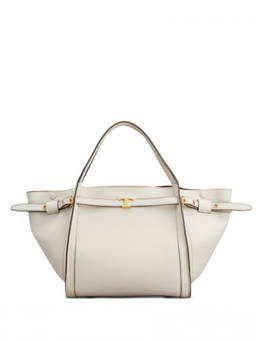 TOD'S - White Logo Small Tote Bag