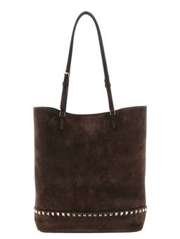 Valentino Garavani - Brown Rockstud Medium Tote Bag