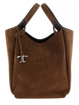 TOD'S - Brown Suede Small Bucket Bag