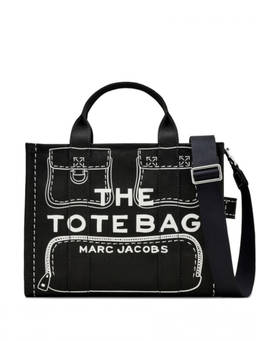 Marc Jacobs - Black Trompe Loeil Top Zip Medium Tote Bag