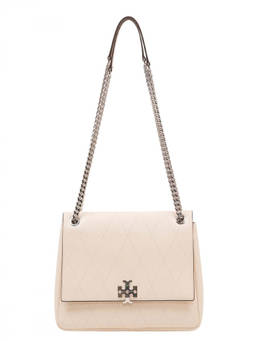 TORY BURCH - Light Cream Charlie Medium Shoulder Bag