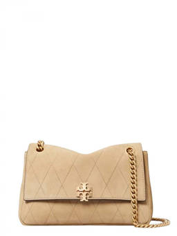 TORY BURCH - Light Brown Charlie Small Shoulder Bag